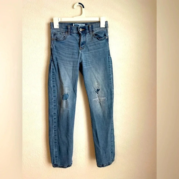 Old Navy boys karate slim medium wash distressed jeans size 10 - Picture 1 of 5